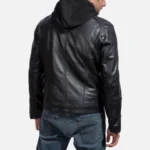 Premium Pure Sheep Grainy Leather Jacket With Removable Hood